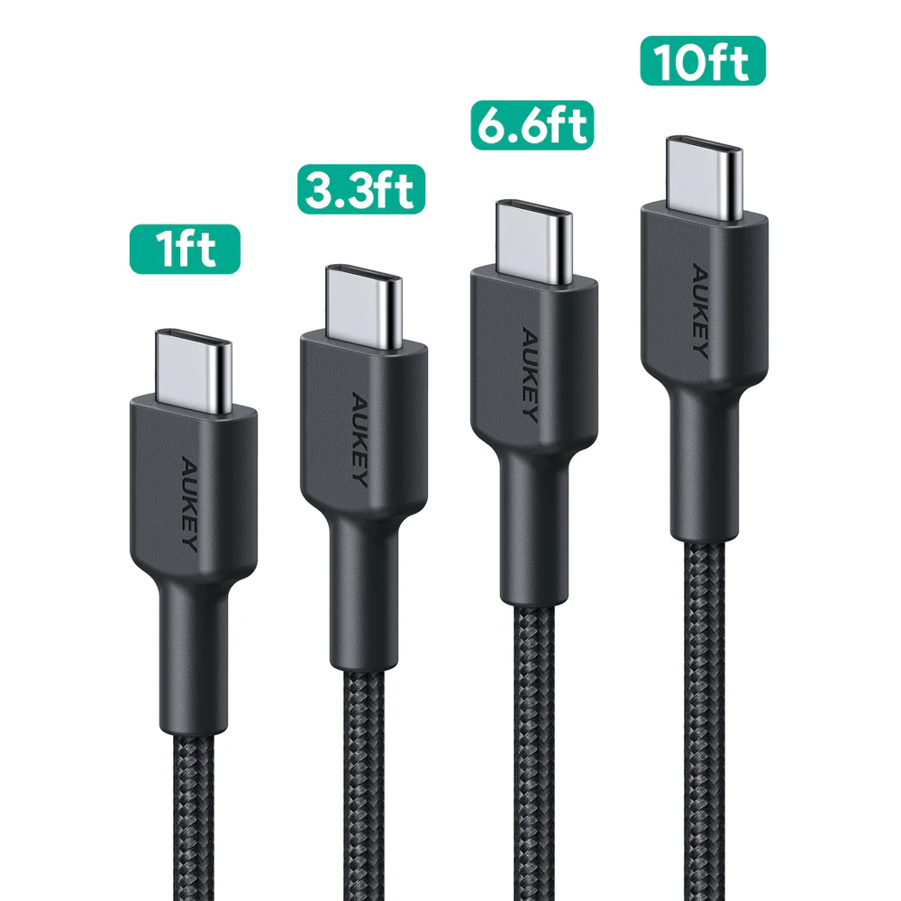 Aukey 4‑Pack USB‑C to USB‑C Fast Charging Cables