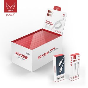 1M USB-C TO TYPE-C CABLE 36PC (BLACK-WHITE) /DISPLAY BOX