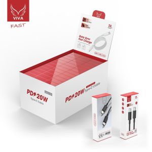 1M USB-C TO TYPE-C CABLE 36PC (BLACK-WHITE) /DISPLAY BOX