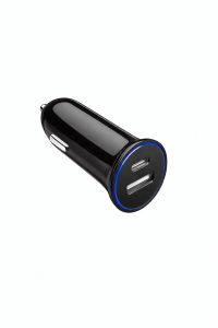 Car Charger 20W Dual Port Fast Charge Black
