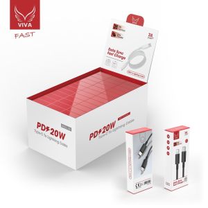 1M USB-C TO LIGHTNING CABLE 36PC (BLACK-WHITE ) /DISPLAY BOX